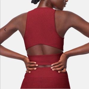 Grey Outdoor Voices Slashback Crop Top